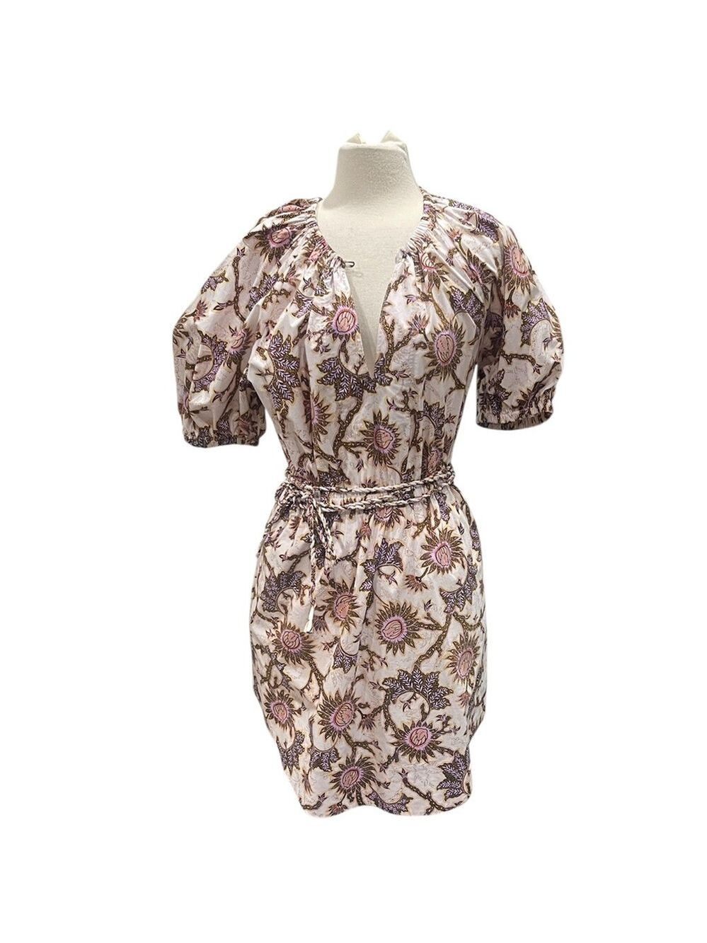 A.L.C. Adelaide Floral Tie Waist Puff Sleeve Mini Dress SZ 10 - Picture 9 of 15